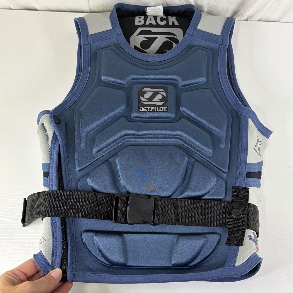 JET PILOT A-10 ATTACK IMPACT COMP VEST XS SMALL Blue WAKESURF WAKE SKATE